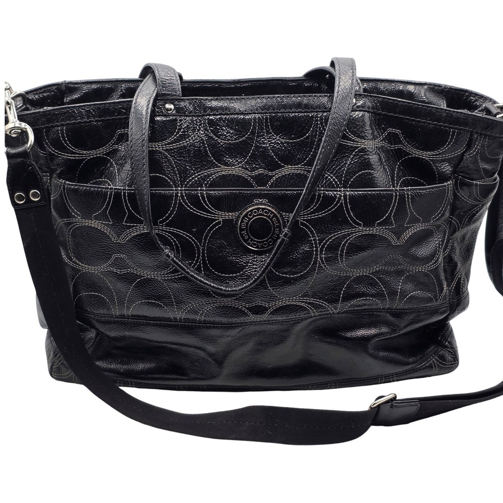 Coach Madison Maggie Tote Bag Womens Large Black Everyday Luxury Clean Girl Luxe
